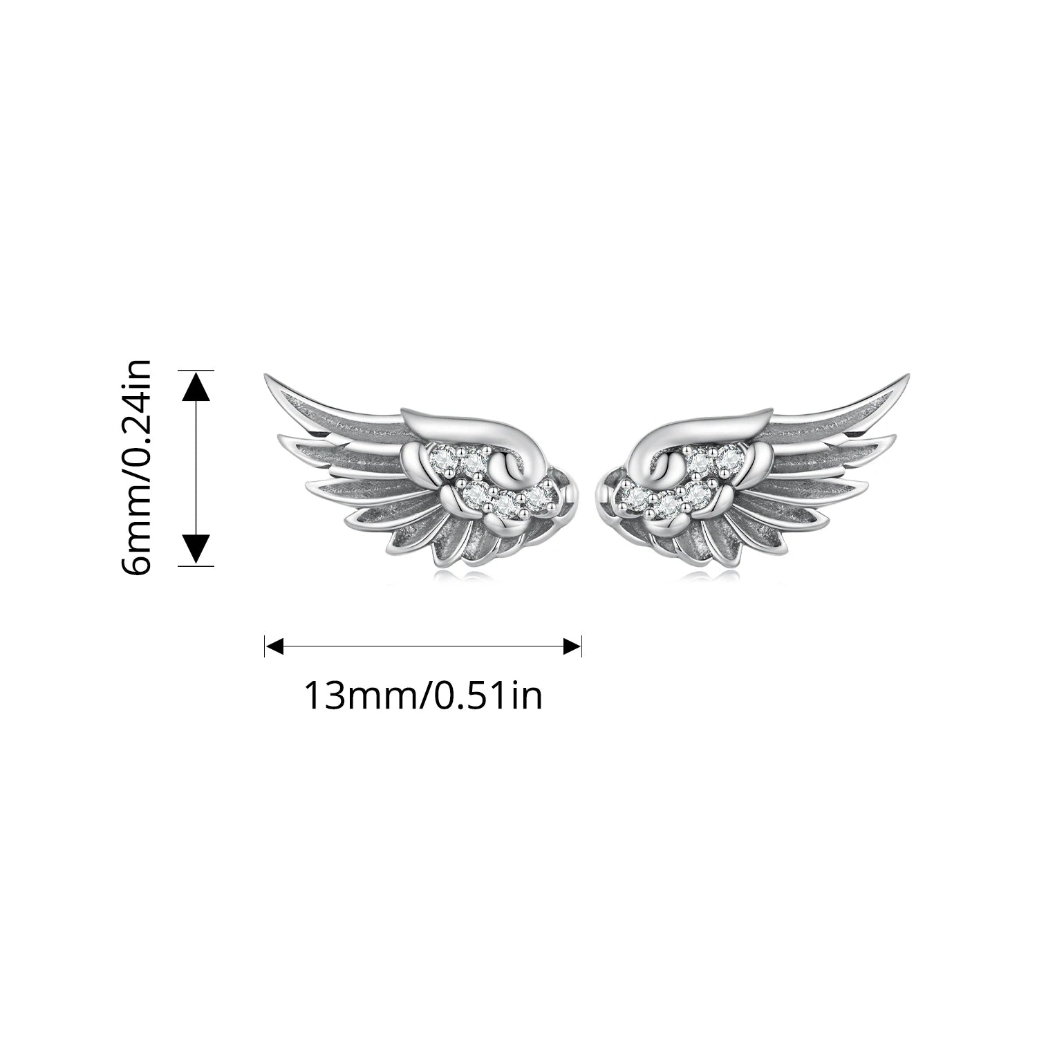 WOSTU 925 Sterling Silver Moonlight Butterfly Stud Earrings The Wings of Dragonfly Vivid for Women Birthday Fine Jewelry Gift