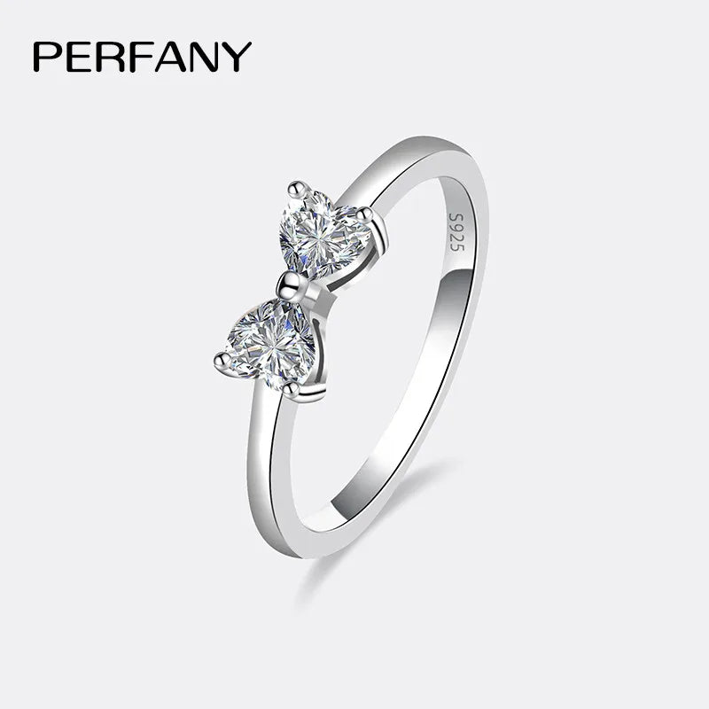 PERFANY 0.6CT Heart-Shaped Cut Moissanite Women's Ring S925 Pure Silver Shiny Laboratory Diamond Fashion Party Jewelry - Madeinsea©