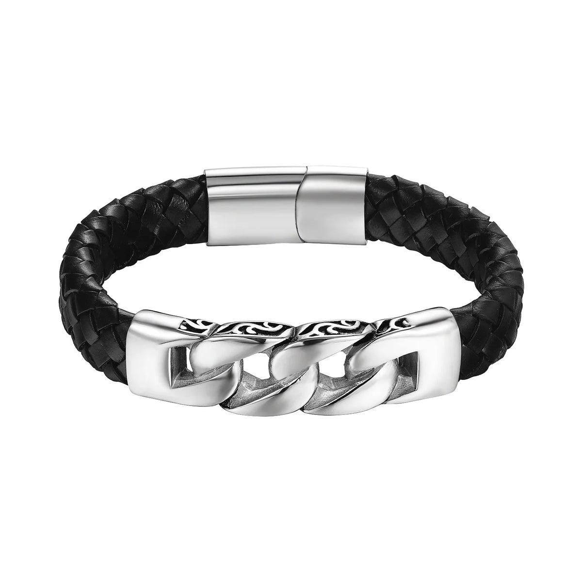 Genuine Leather Bracelet Infinity Shape Special Popular Pattern Men's Bracelet for Men Stainless Steel Jewelry Accessories Gift