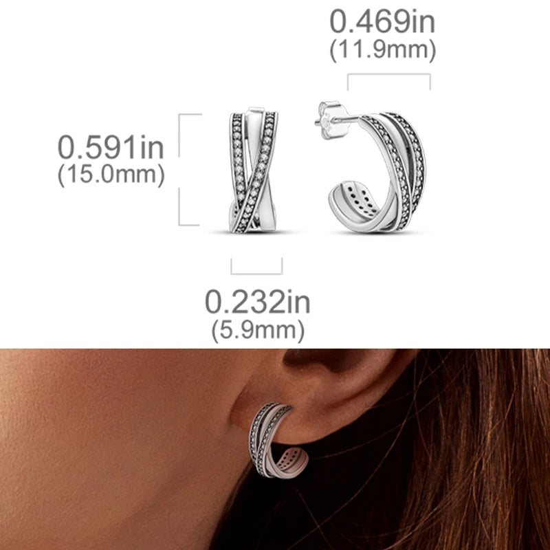 Earrings 925 Sterling Silver Stud Earrings Unicorn Star Zircon Stud Hoop Earrings For Women Girls Lovely Fashion Jewelry Gift