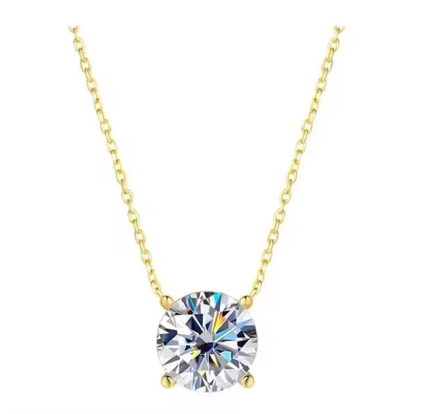 Serenity 1ct 2ct Moissanite Necklace for Women Gift S925 Sterling Silver Sparkling Lab Diamond Pendant Necklace Wedding Jewelry