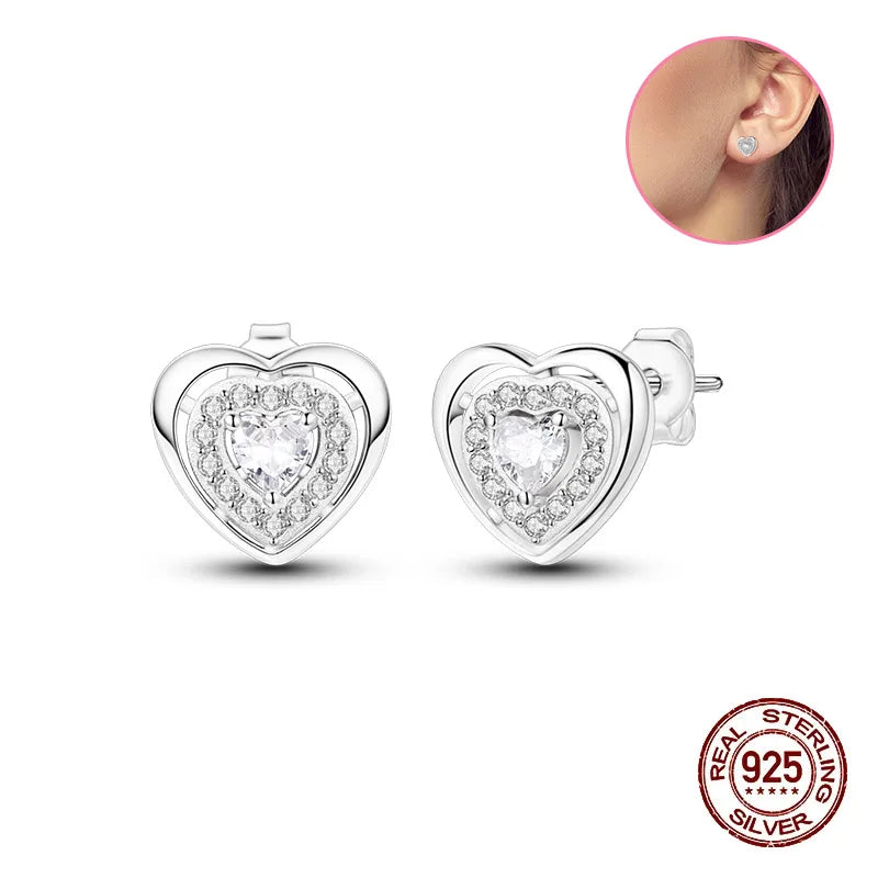 Crystal Zircon 100% 925 Sterling Silver Earrings Butterfly Zirconia Silver Stars Stud Earrings For Women Sterling Silver Jewelry