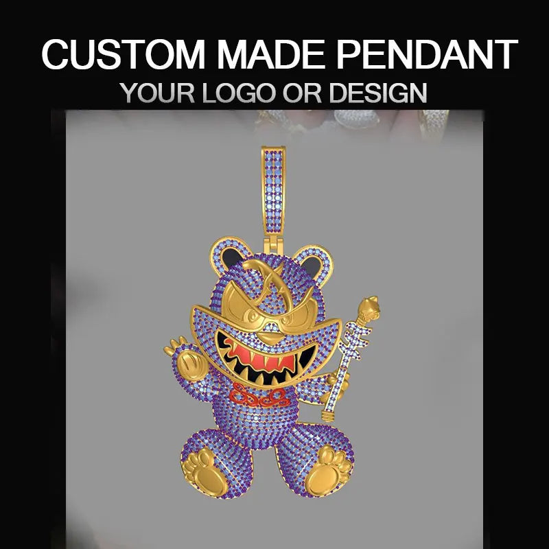 Collier pendentif style hip-hop, bijou sur mesure