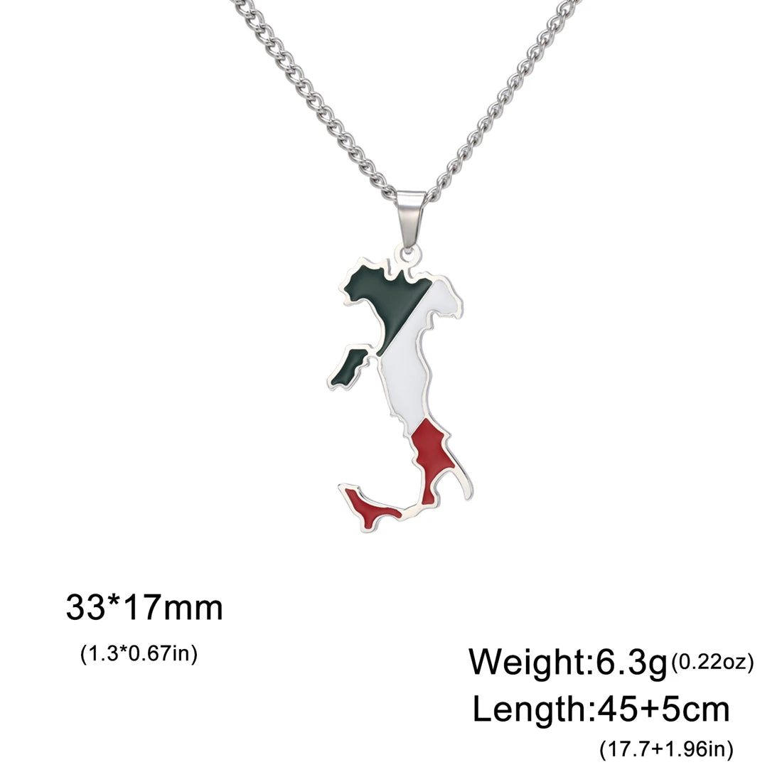 EUEAVAN European Country Map Necklace Stainless Steel Drip Oil Poland France Portugal Romania Ukraine Italy Germany Flag Jewelry