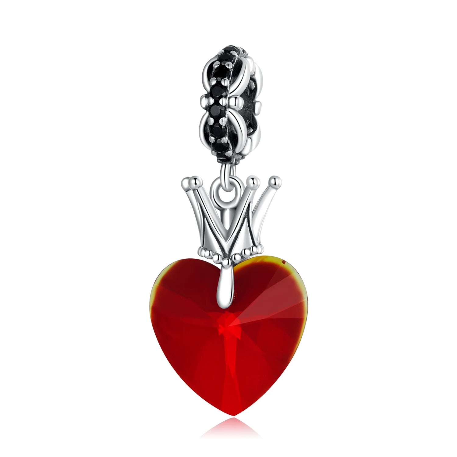 BAMOER 925 Sterling Silver Red Heart Charm Ombre Purple Perfume Bottle Pendant Original for Women DIY Necklace Romantic Gift