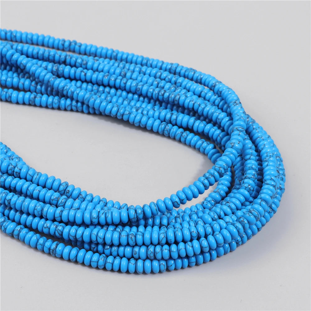 Natural Flat Round Stone Beads Abacus Shape Jaspers Quartzs Gems Beads For DIY Necklace Earrings Jewelry Making Accessori 2*4mm