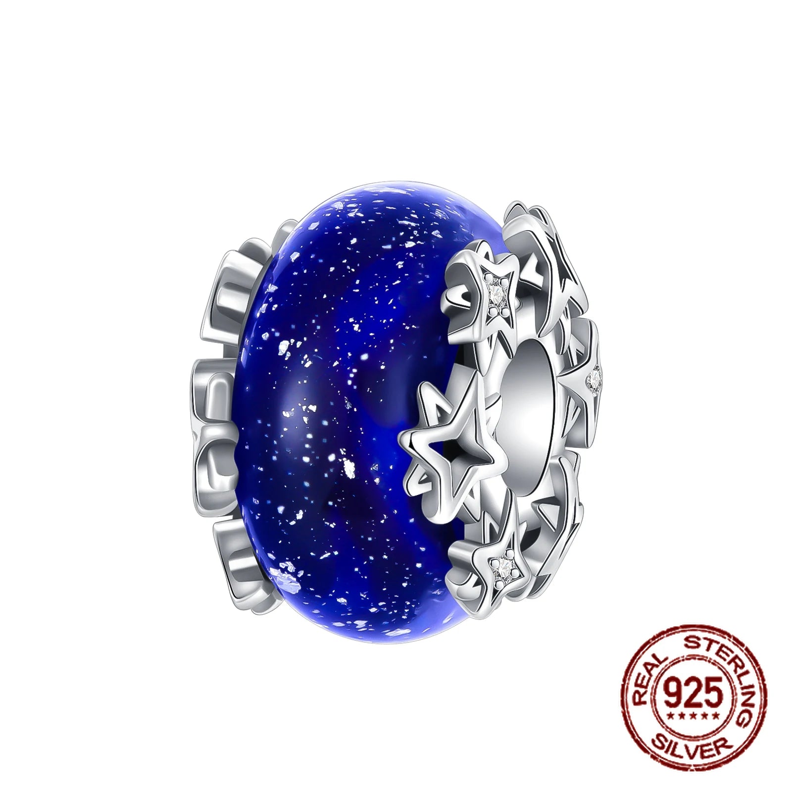 Breloque en argent sterling 925 représentant la lune, l'étoile, l'avion, l'espace, série bleue, compatible avec les bracelets Pandora originaux, bijoux à offrir