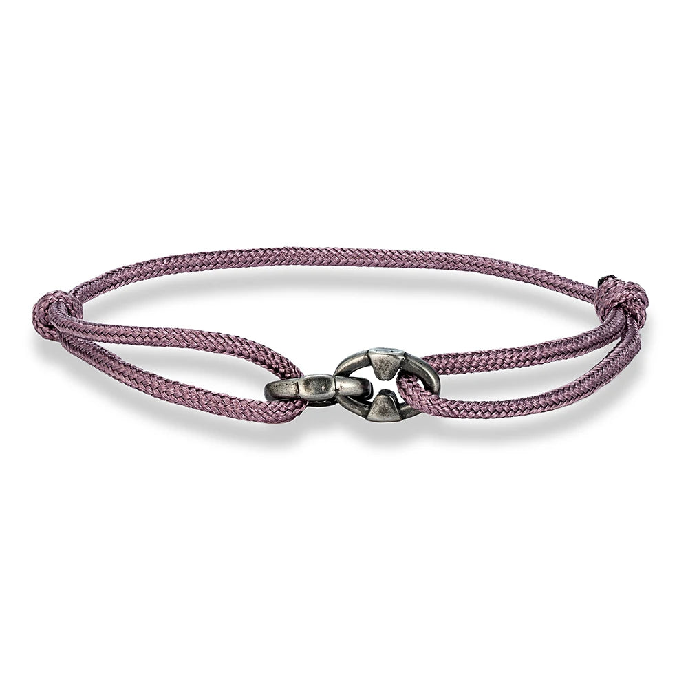 MKENDN Locomotive Vintage Oxidized Black Thorn Barbs Chain Waterproof Thin Nylon Rope Bracelet Adjustable Bracelet Mens Gifts