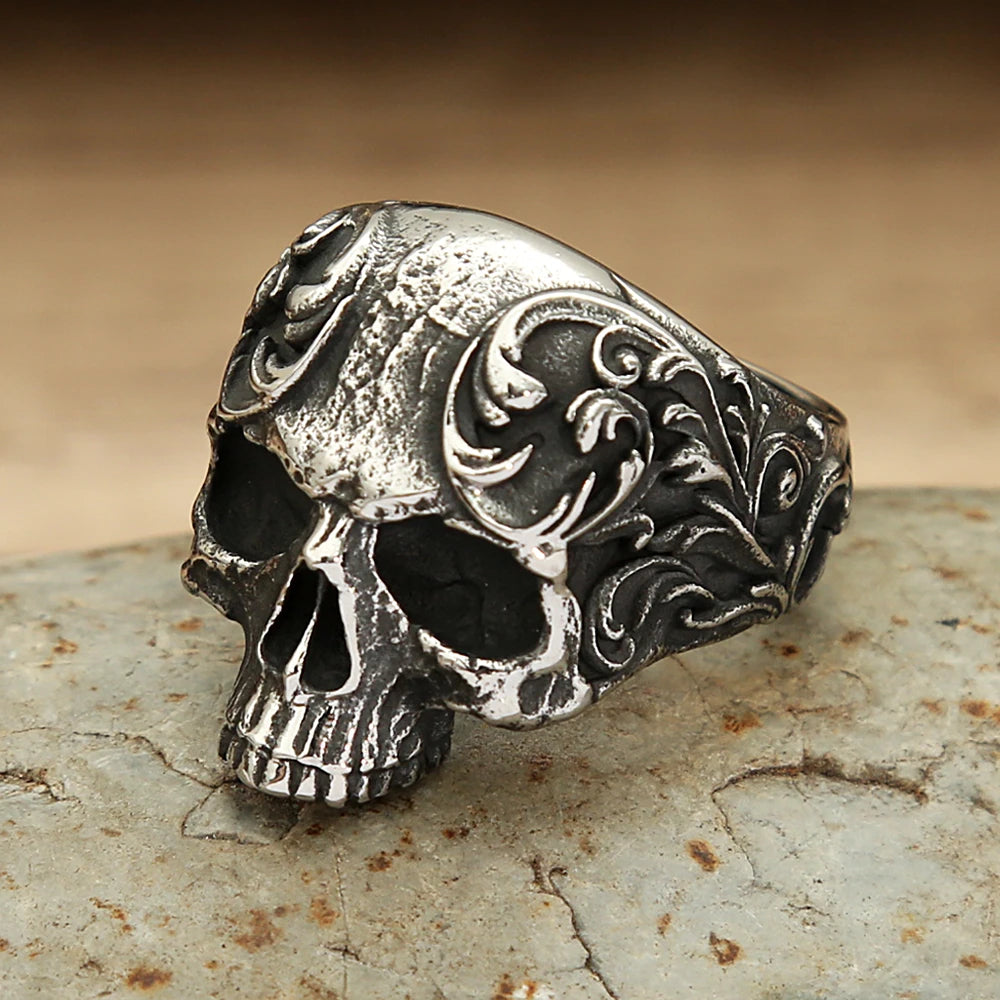 Men's Vintage Skull Ring Gothic 316L Stainless Steel Biker Rings For Men Women Punk Motorcycle Band Jewelry Gift Dropshipping - Madeinsea©