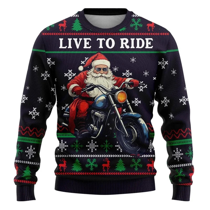 Weihnachtspullover für Herren – Lustiger Unisex-Pullover mit langen Ärmeln, lässiges Party-Sweatshirt, Herren-Hoodie