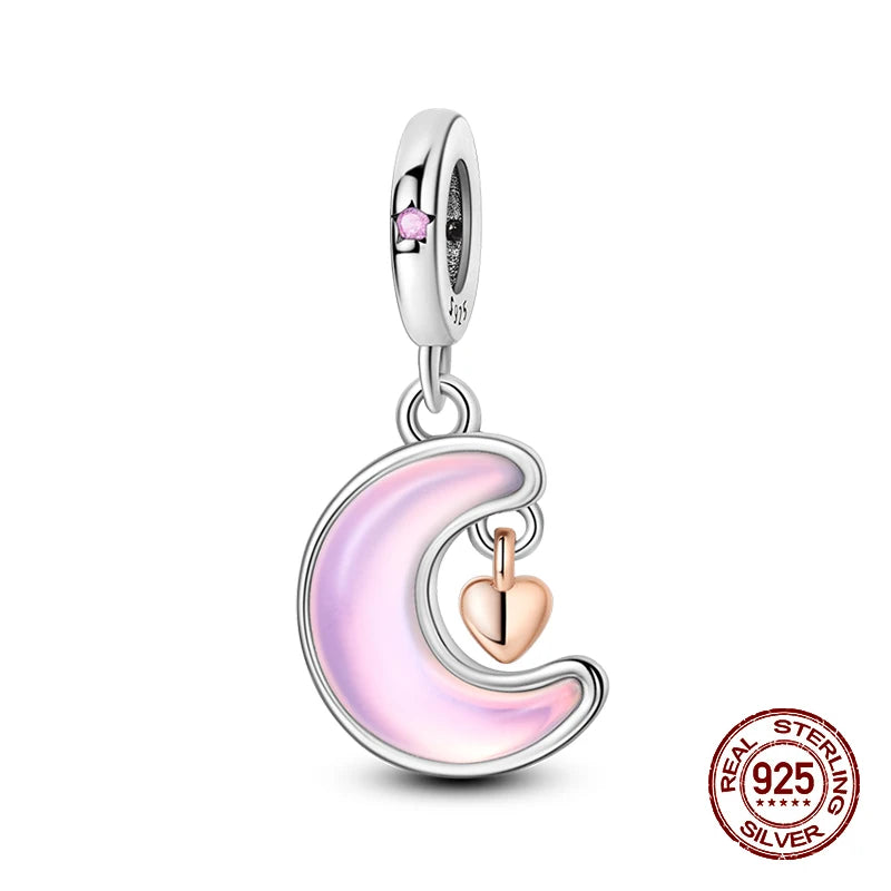 Magical 100% 925 Sterling Silver Glass Flower Butterfly Charms Beads Fit 3mm 925 Original Bracelets DIY Party Jewelry Gifts