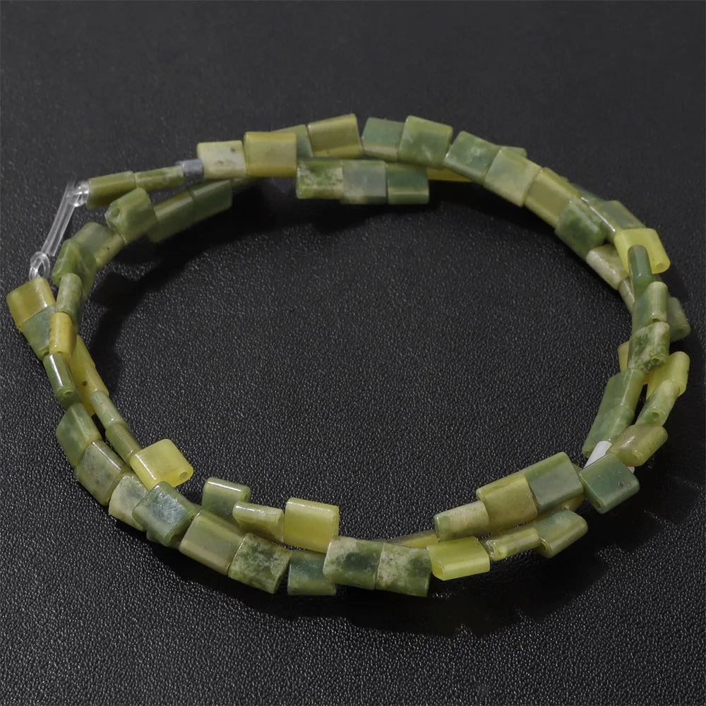 5MM Double Hole Square Bead Natural Tiger Eye Quartzs Imperial Jaspers DIY Beads For Jewelry Making Bracelet Necklace Handmade