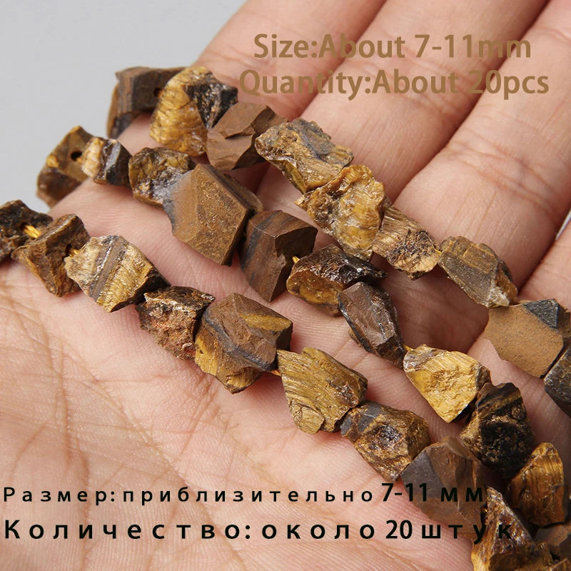 7.5" Natural Irregular Rough Stone Beads Raw Rock Lapis Quartzs Nuggets For Jewelry Making DIY Earrings Bracelet Supply 7-30mm