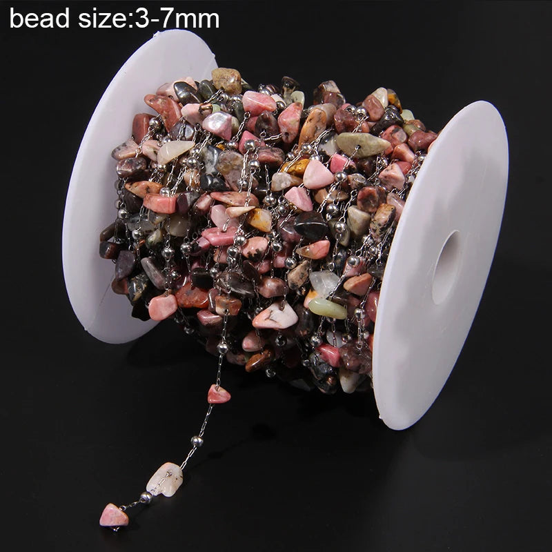 Natural Quartzs Stone Stainless Steel Chips Beads Chains For DIY Bohemia Jewelry Making Women Necklace Choker Bracelet Handmade - Madeinsea©