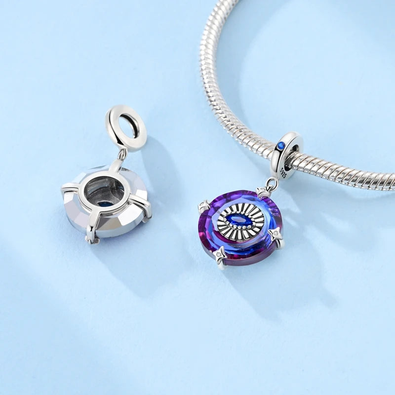 100% 925 Sterling Silver Sparkling Evil Eyes Palms Charms Pendants Fit 925 Original Bracelets DIY Fine Protect Jewelry For Woman