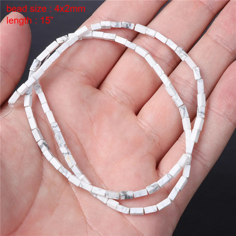 New Arrival Natural Howlite Stone Bead White Turquoises Loose Beads Jewelry Making Perles Gem Loose Beaded Diy Bracelet Necklace