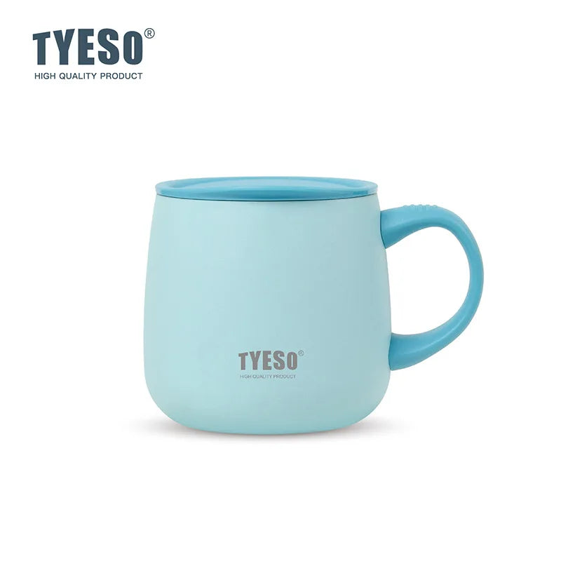 TYESO Vacuum Insulated Coffee Mug with Handle Lid Double Wall Vacuum Office Coffee Cup 355mML Vacuum Sealed for Hot Tea/Coffee