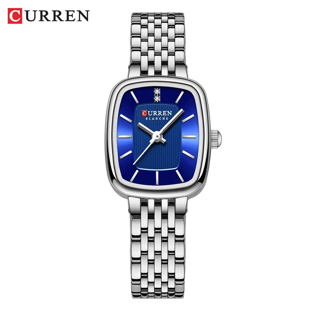 CURREN Fashion Dress Watches for Ladies Simple Quartz Stainless Steel Bracelet Wristwatch