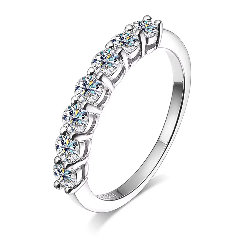 Serenity 3mm D Moissanite Rings for Women Wedding Gift S925 Sterling Silver Jewelry Lab Diamond Row Rings Plated 18K Wholesale