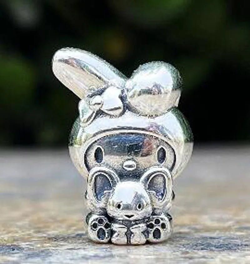 2025 New Miniso Disney Sanrio Beads 925 Silver Stitch Hello Kitty Kuromi Charm Fit Original Bracelet Women DIY Pendant Jewelry