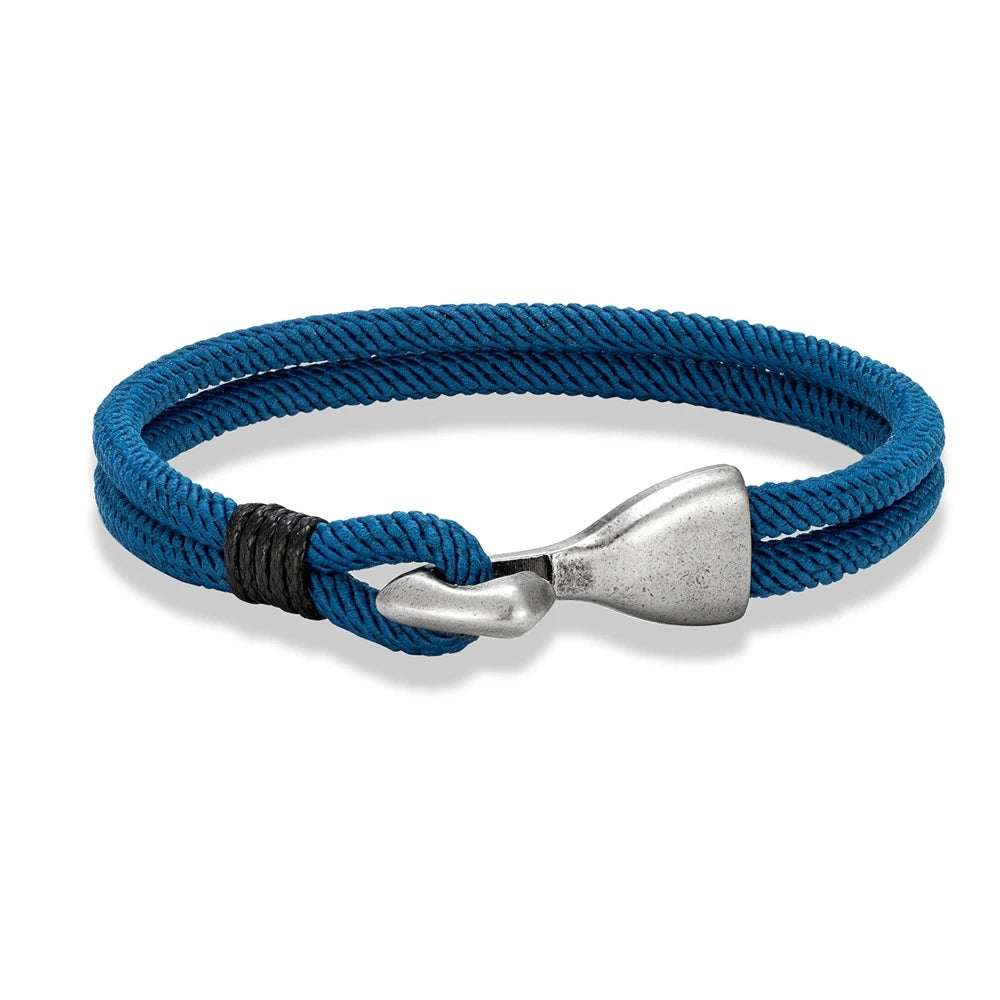 MKENDN Retro Men Anchor Hook Double Strand Rope Bracelet Wristband Fashion Nautical Rope Bracelets For Women Handmade Gifts