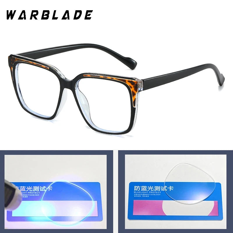 2025 TR90 Marke Designer Retro Übergroßen Quadratischen Anti Blau Licht Brille Frauen Männer Weibliche Brillen Optische Computer Brille
