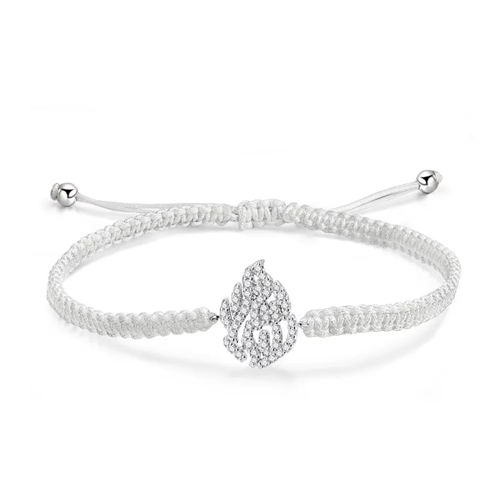 Serenity Fine Braided-rope Moissanite Bracelet Women Men 100% S925 Sterling Silver Fire Shape Bracelet Adjustable Chain Jewelry - Madeinsea©