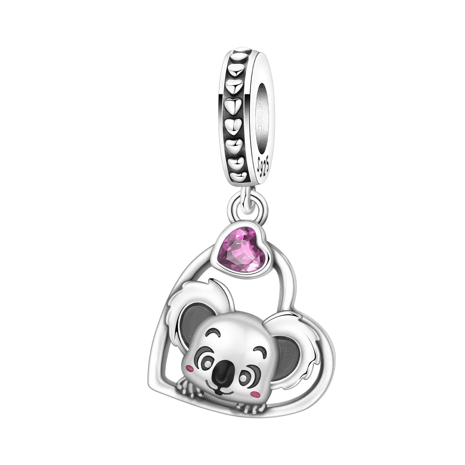 PANPOKI 925 Sterling Silver Cute Panda Animals Beads Original Pendants Bracelet Charm Jewelry Party DIY Trendy Gifts