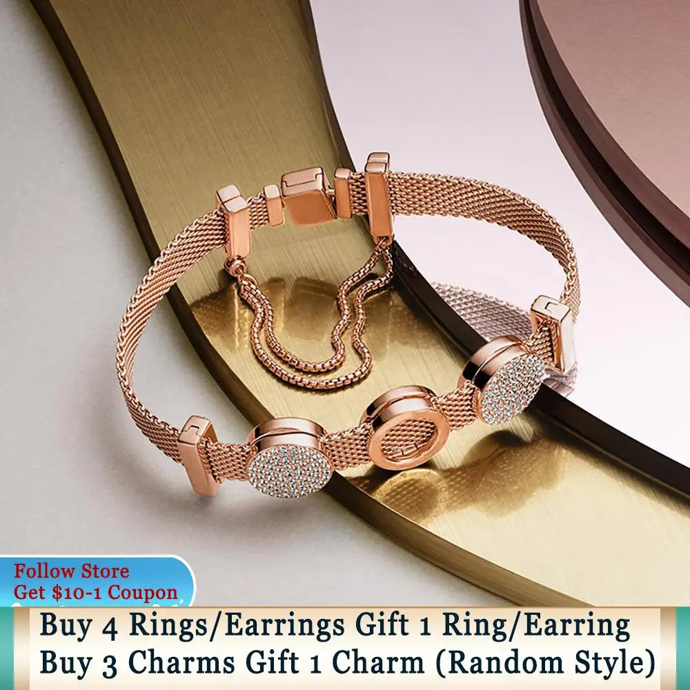 Ahthen 925 Sterling Silver Bead Silver Star Timeless Sparkle Heart Dangle Clip Charms fit Snake Chain Reflexions Bracelets