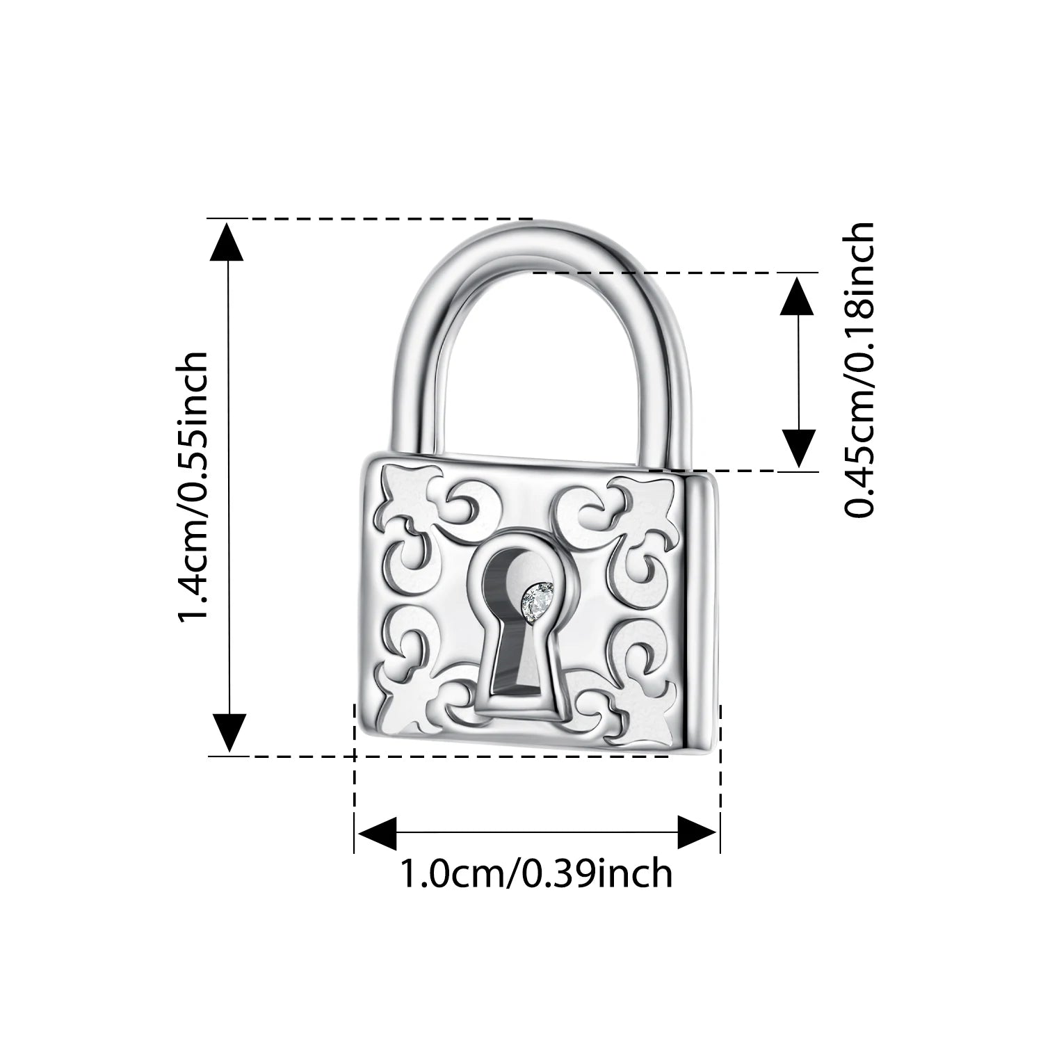 BISAER 925 Sterling Silver Eternal Love Family Charm Bead Lock Key Heat Mom Pendant For Women DIY Bracelets Fine Jewelry Gift