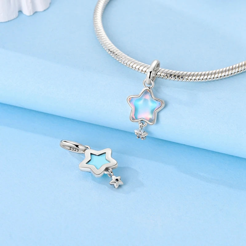 Magical 100% 925 Sterling Silver Glass Flower Butterfly Charms Beads Fit 3mm 925 Original Bracelets DIY Party Jewelry Gifts