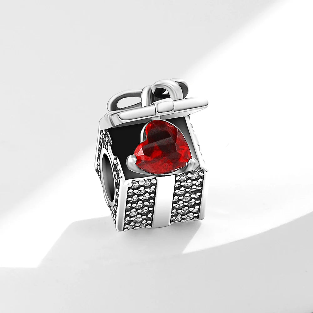 New 925 Silver Red Color Charm Strawberry Bee perfume Dream Catcher Apple Bead Fit Original Bracelet Jewellery Gift red heart