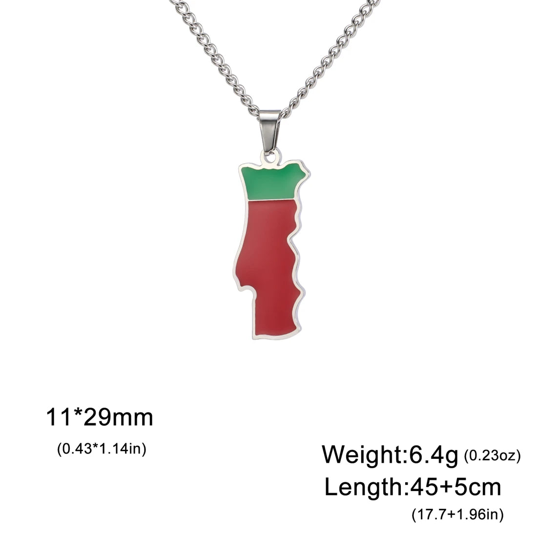 EUEAVAN European Country Map Necklace Stainless Steel Drip Oil Poland France Portugal Romania Ukraine Italy Germany Flag Jewelry