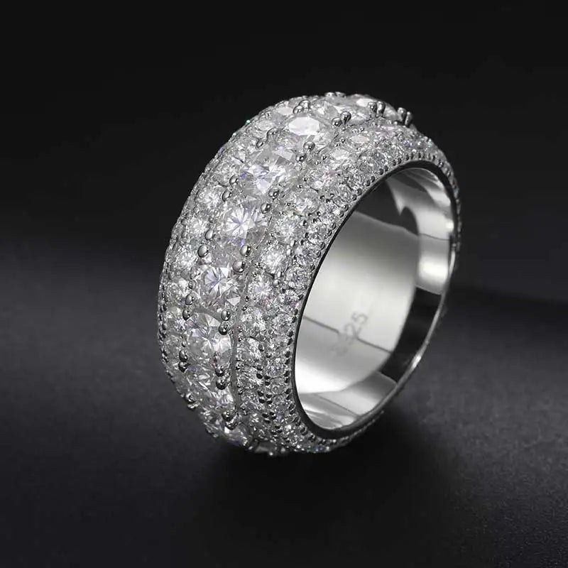 TUHE High Quality Unisex VVS1 Moissanite Rings Silver 925 Luxury Moissanite For Men Hip Hop Jewelry