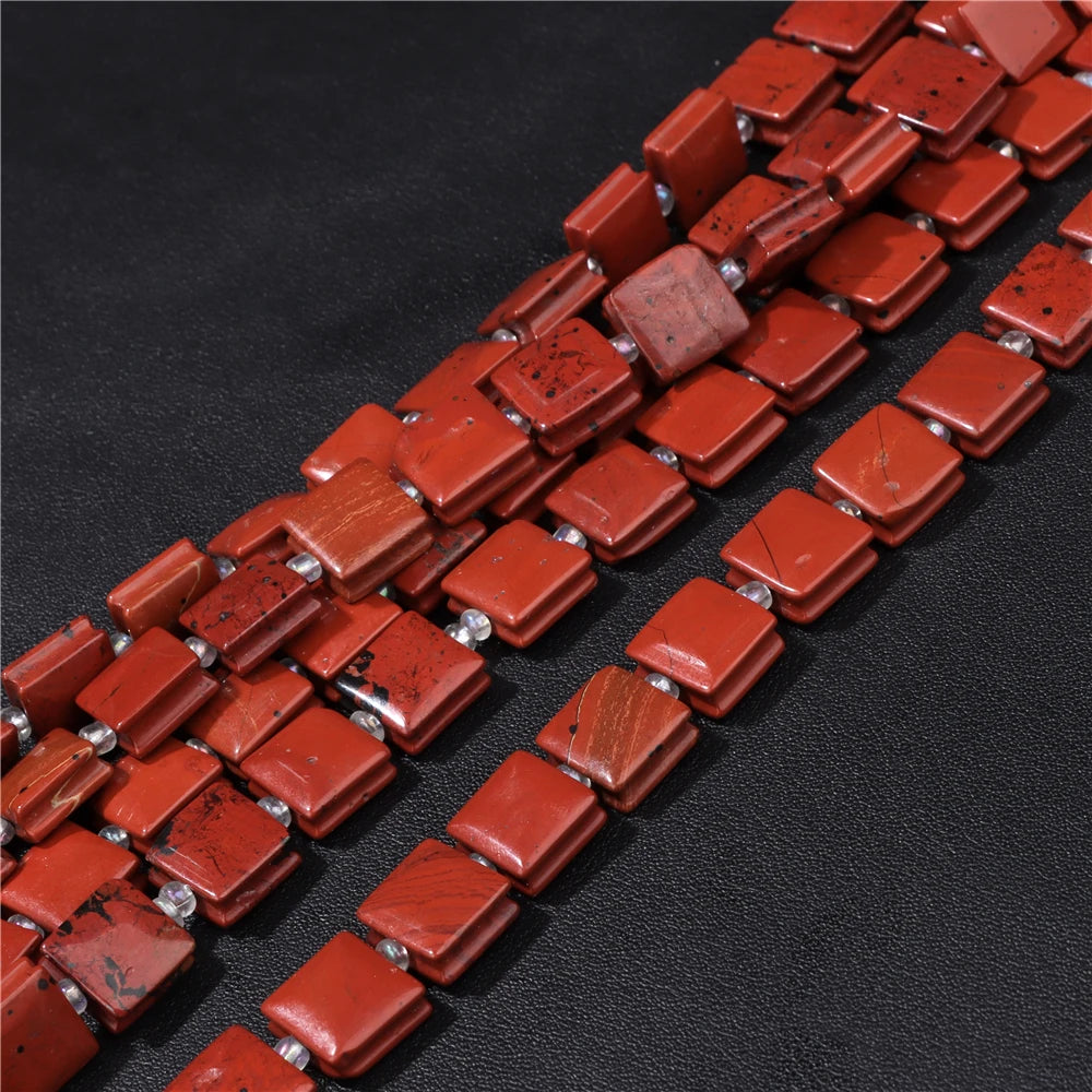 High Quality Gems Stone Bead Natural Cube Flat Square Loose Spacer Beads For Jewelry Making Bracelet Necklace DIY Crafts 10MM