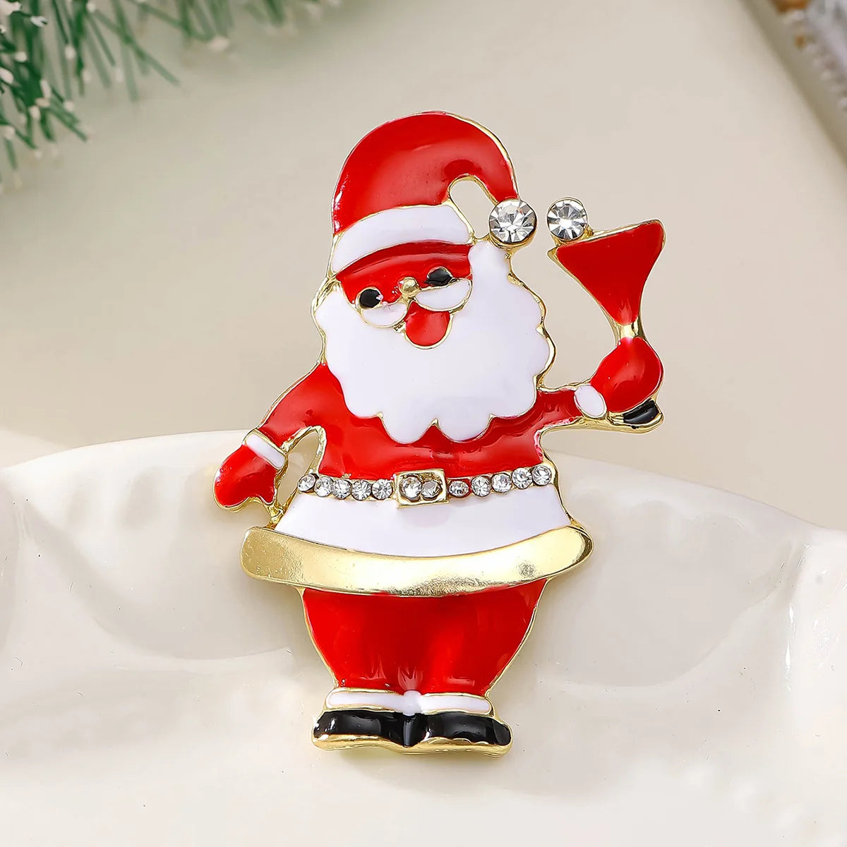Full Rhinestone Lovely Dancing Deer Brooches For Women Colorful Zircon Snowman Santa Claus Wreath Lapel Pins Christmas Jewelry