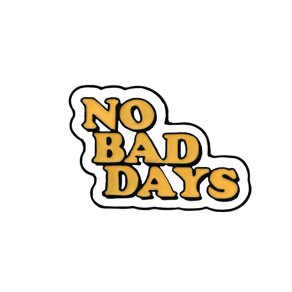 New Creative Slogan Enamel Pin NEVER GIVE UP LIVE IN THE PRESENT Brooches Women Men Lapel Pin Badges Jewelry Gift for Friend