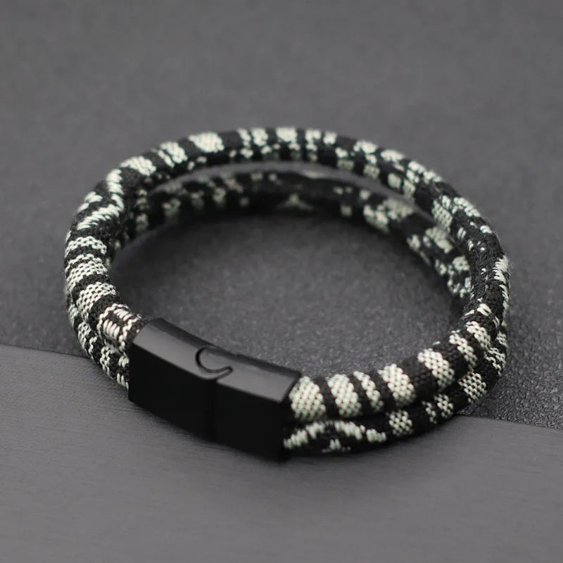 Noter Bohemian Rope Man Bracelet  6mm Double Layer Macrame Braclet Beach Bijoux Homme Turkey Survival Braslet Pulseira Masculina