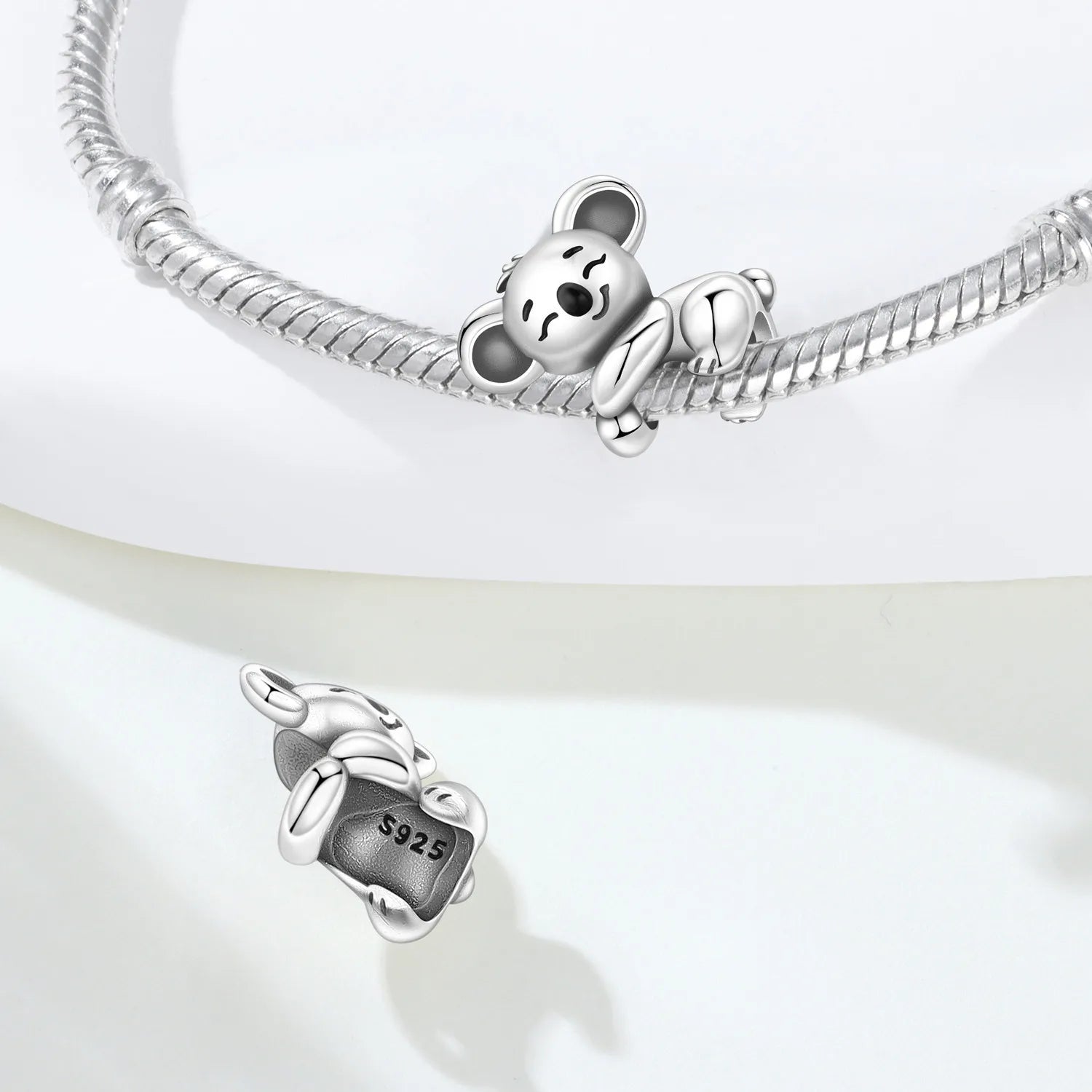 PANPOKI 925 Sterling Silver Cute Koala Animal Pendant Beads Original Pendants Bracelet Charm Jewelry Party DIY Trendy Gifts