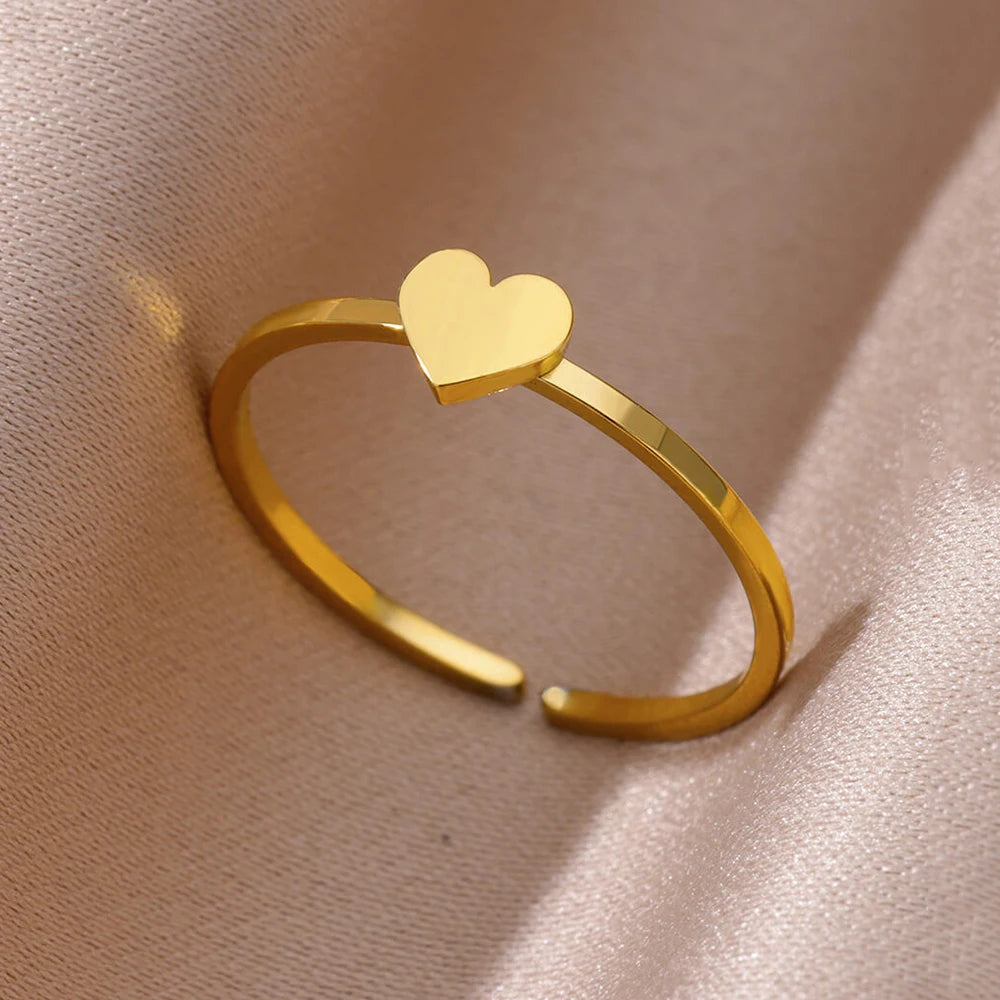 Stainless Steel Rings For Women Men Gold Color Open Gothic Geometric Ring Female Male Fashion Engagement Wedding Party Jewelry