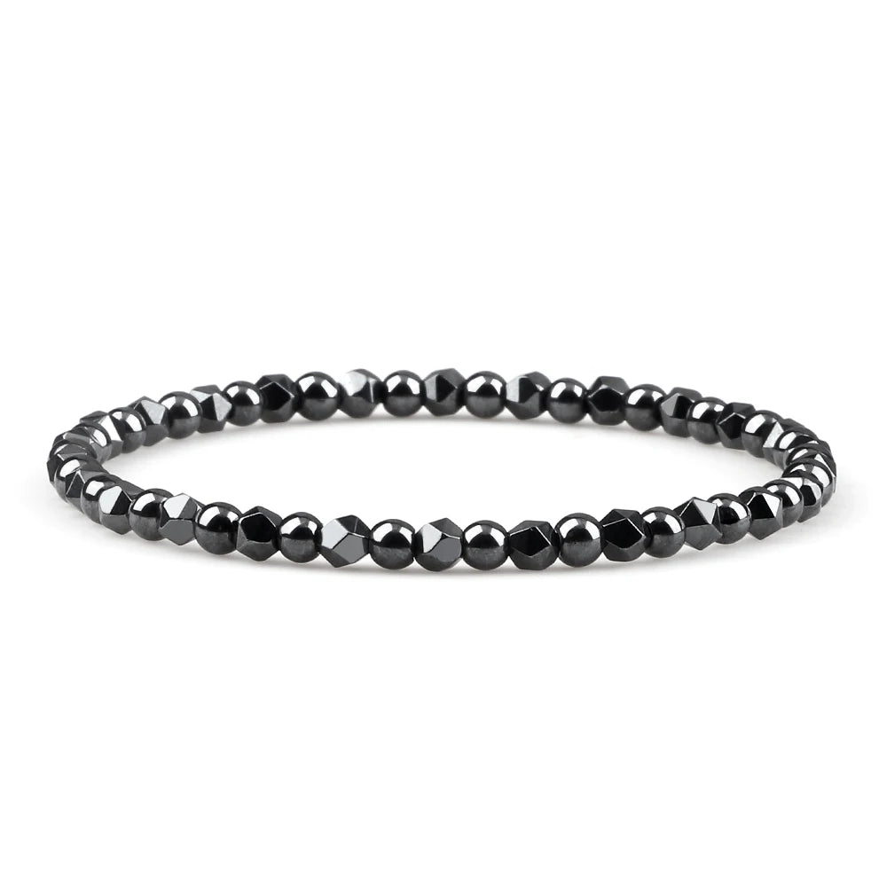 Herren-Armband mit unregelmäßigen Hämatitperlen, Damen-Armband mit 4, 6 oder 8 mm großen, natürlichen Lava-Tigeraugenperlen, modischer Freundschaftsschmuck