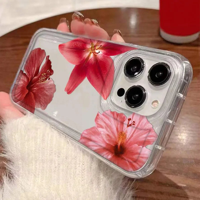 Cherry Flower Print Clear Phone Case for Xiaomi Redmi Note 13 12 12S 11 11S 13C 12C 10 10S 9 9S Pro Plus 4G 5G Silicone Cover