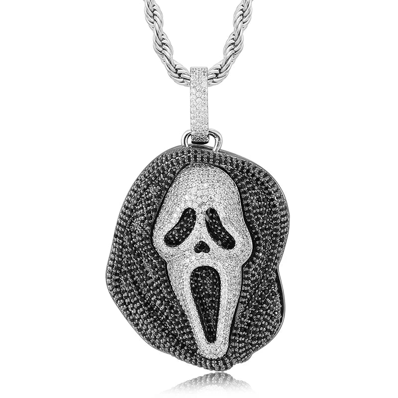 TUHE Unisex Ghost Black Moissanite 925 Pendant Iced Out Moissanite Gold Silver Color Charm Hip Hop Fine Jewelry