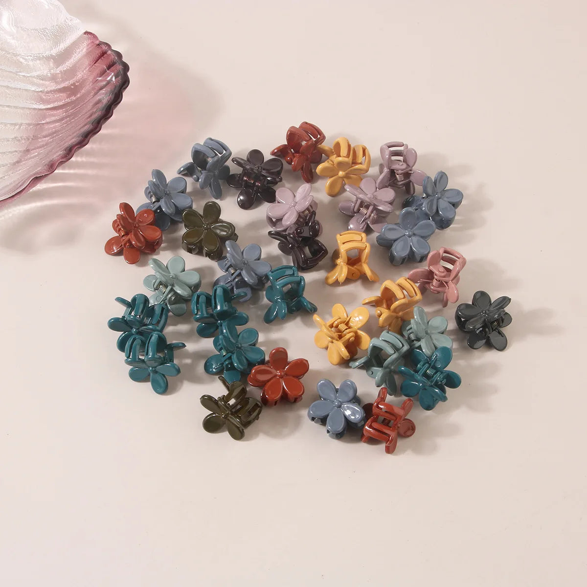 10Pcs Small Hair Claw Clip For Kids Korean Mini Candy Color Butterfly Flower Heart Geometric Girls Cartoon Hair Accessories