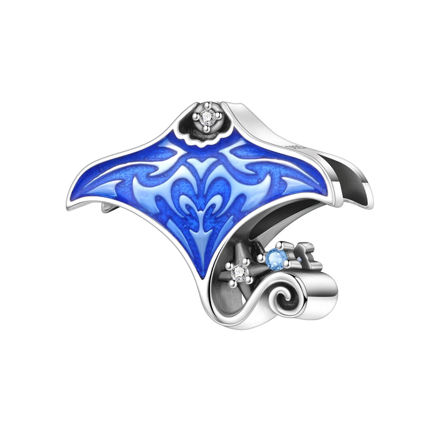 PANPOKI 925 Sterling Silver Devil Fish Marine Creatures Beads Original Pendants Bracelet Charm Jewelry Party DIY Trendy Gifts