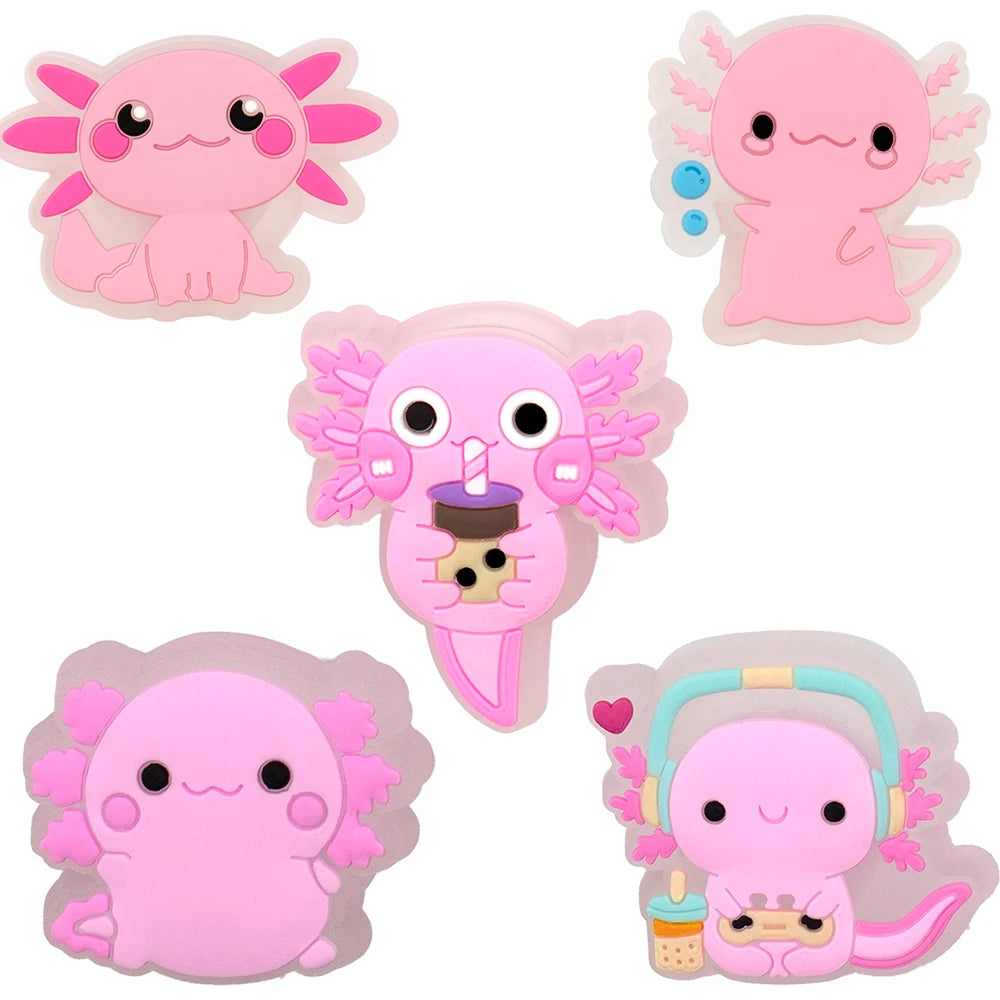 5PCS LED Clog Shoe Charms Cute Animal Duck Gamepad Pig Black Cat Shoe Buckle Accessories Pins for Women Men Cute Shoe Decoration