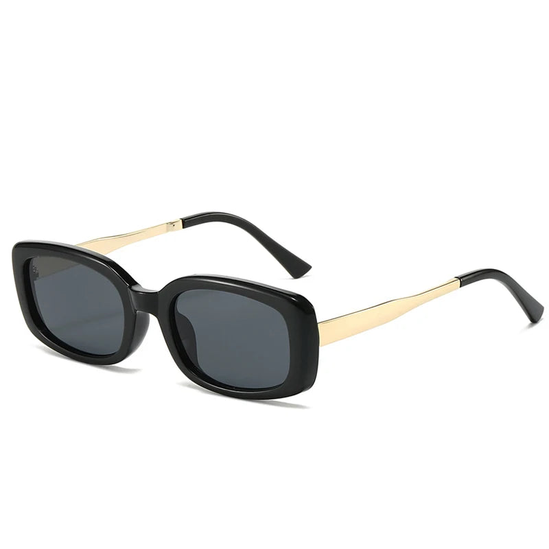 Vintage Rectangle Frame Sunglasses Men Fashion Metal Square Sun Glasses Luxury Brand Design UV400 Shades Eyewear Women Goggles