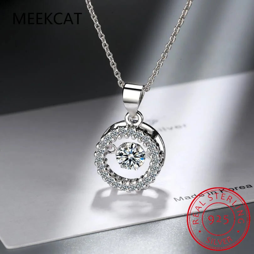 Moissanite Necklace Halo Pendant 0.5ct 925 Sterling Silver D VVS1 Lab Diamond Necklace Colar de Prata for Women Party Gift