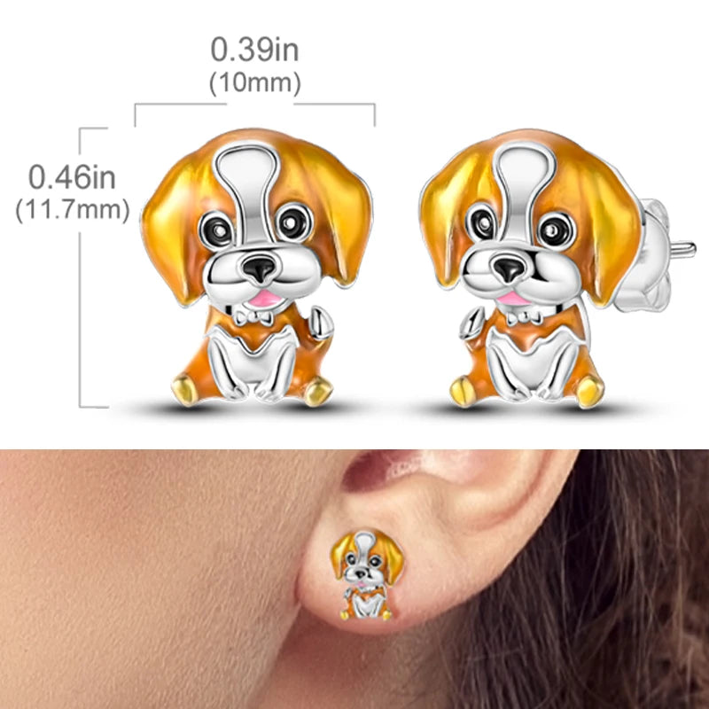 Earrings 925 Sterling Silver Stud Earrings Unicorn Star Zircon Stud Hoop Earrings For Women Girls Lovely Fashion Jewelry Gift