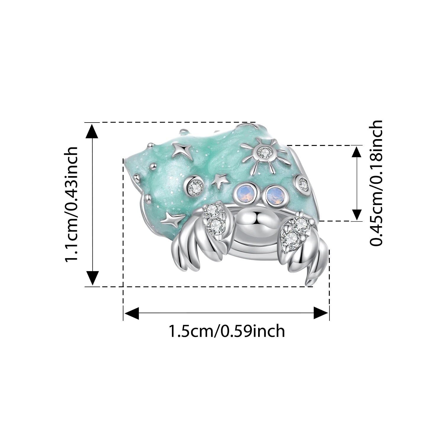 BISAER 925 Sterling Silver Fantasy Turtle Octopus Charm Bead Starfish Seahorse Fishtail Pendant for Women DIY Bracelet Jewelry